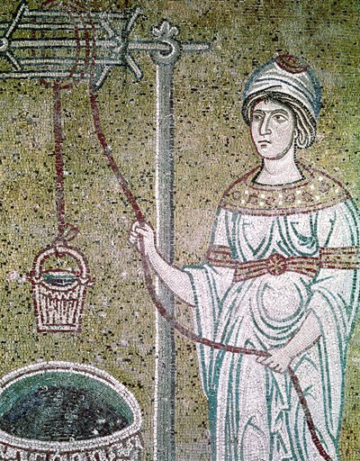 La mujer de Samaria (mosaico) de Byzantine School